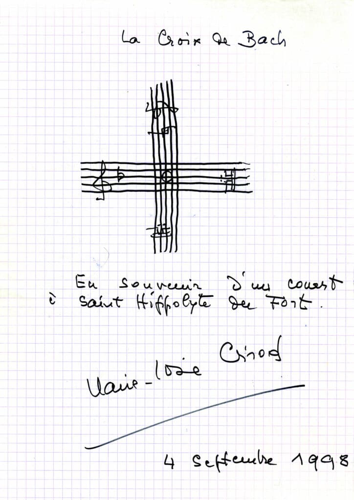 Croix de Bach par l'organiste Marie-Louise Girod
