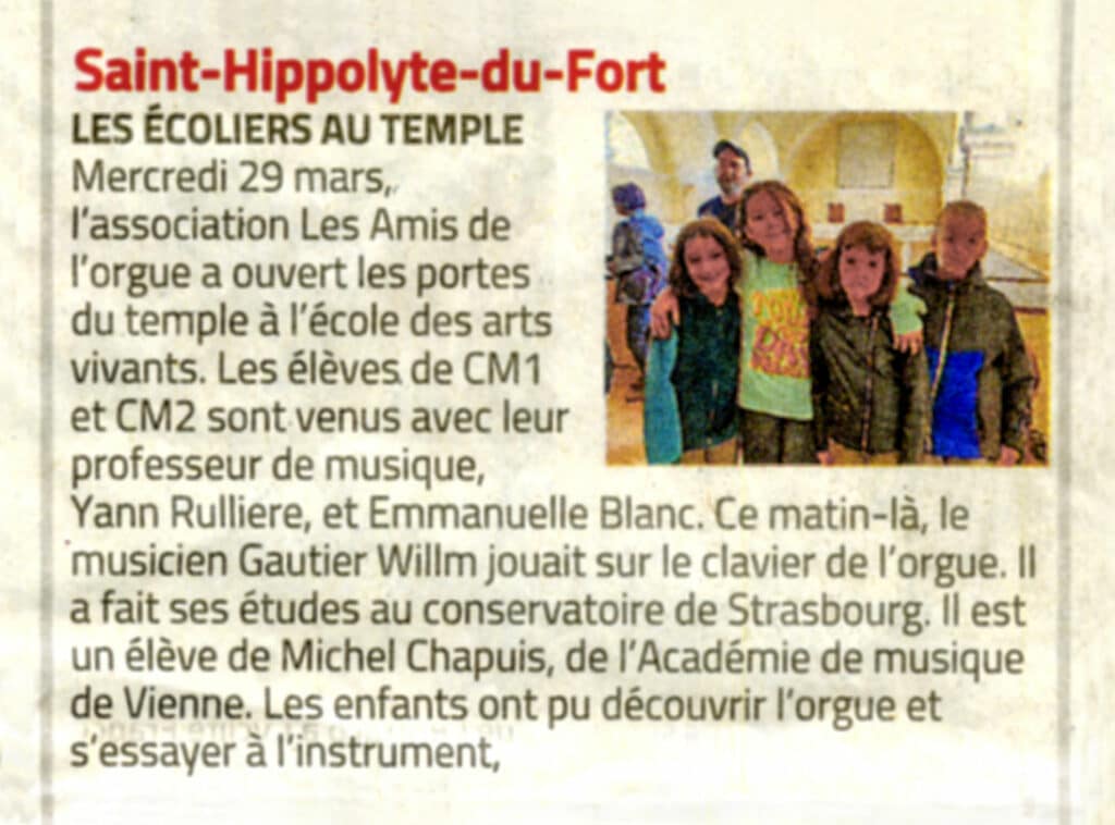 Article du Midi Libre - avril 2023